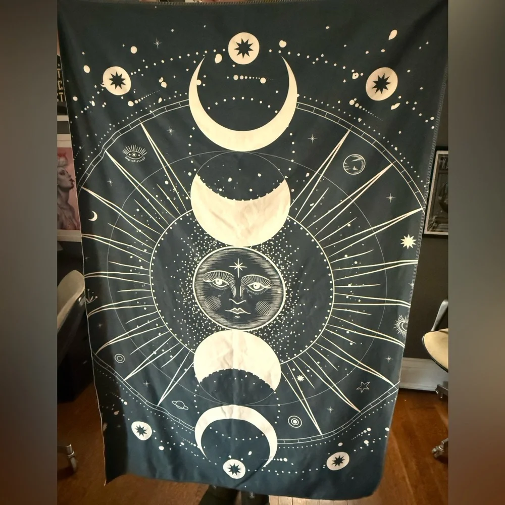 Mystic Celestial Moon Phase Beach Towel
